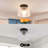 1-Light Ribbed Glass Semi Flush Mount Ceiling Light -265267731