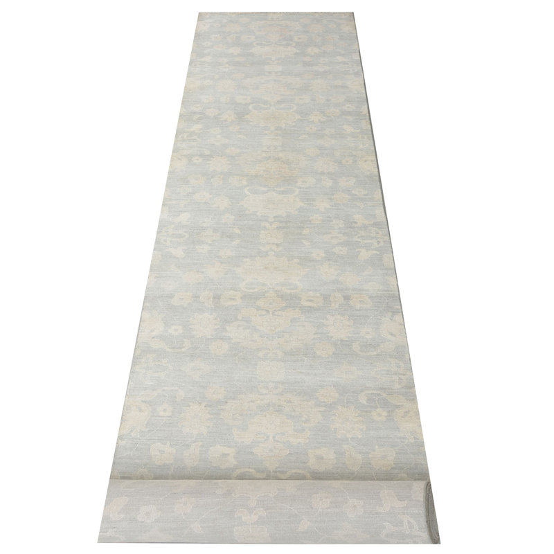 Daugherty Hand Knotted 4x22 Grey Runner