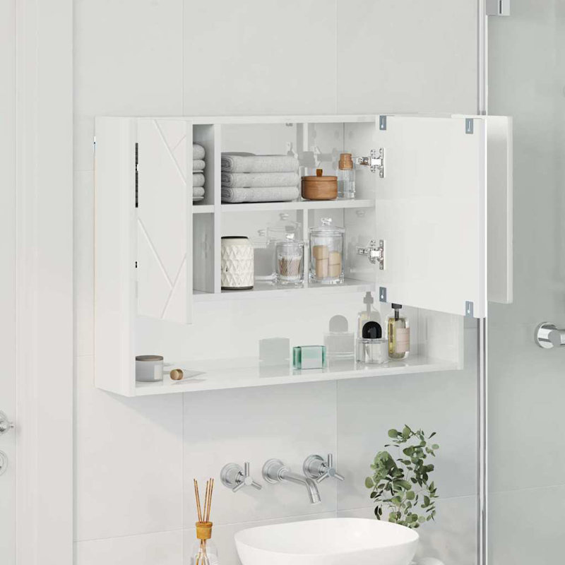 60mm W 78mm H Wall Mounted Required Medicine Cabinet Mirror, Concrete Grey