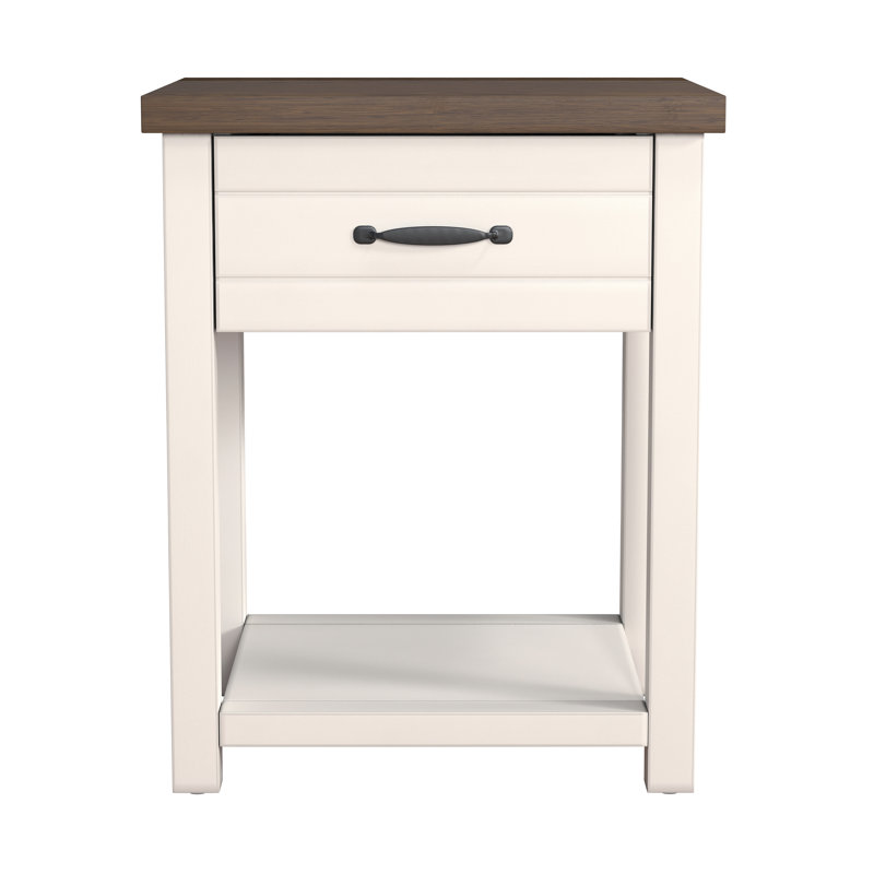 Ametria 18.5'' W Nightstand, Brown/Ivory