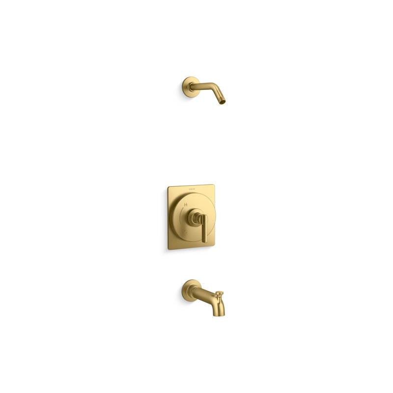 Castia by Studio McGee Rite-Temp Bath and Shower Trim Kit without Showerhead, Vibrant Brushed Moderne Brass