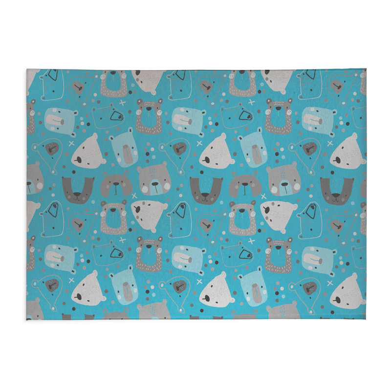 Bear Face Kids Play Mat, Rectangle 2' x 3'