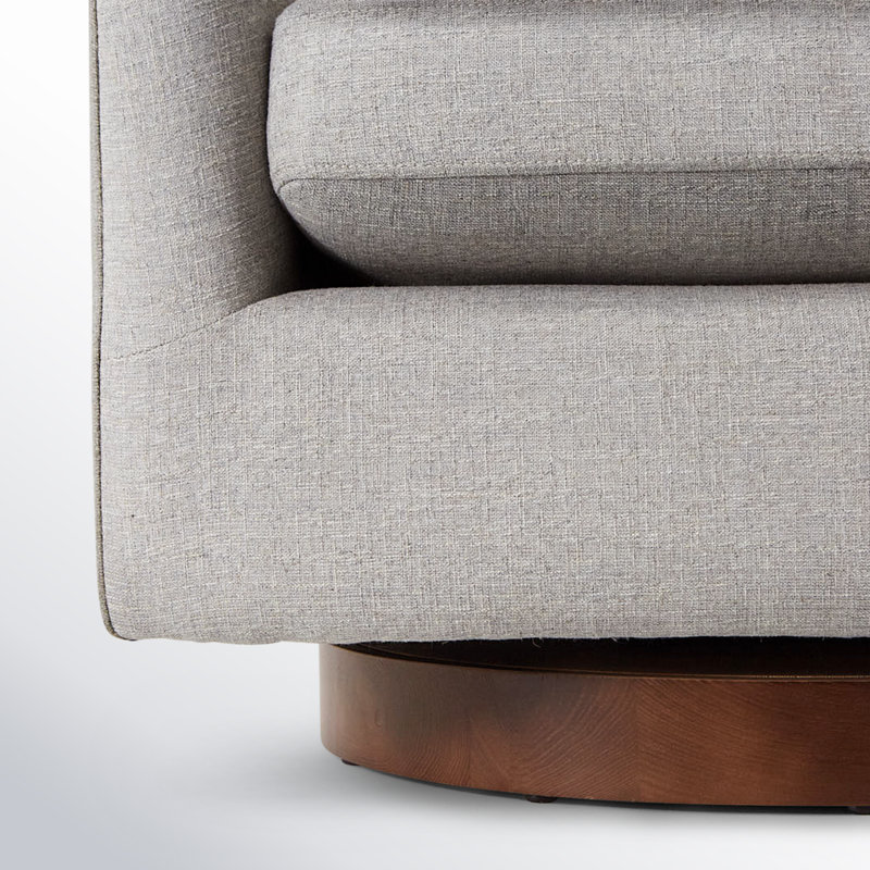 Fauteuil demi-tonneau pivotant Bennett, Panier en marbre Fredrickson