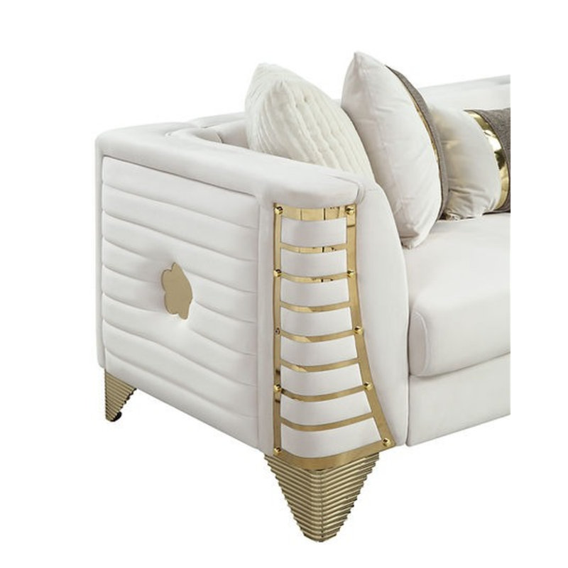 Donovan Sectional, Cream Velvet