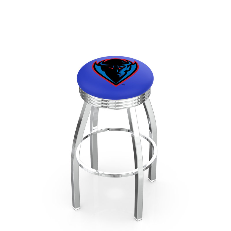 Tabouret de bar Logo Series, Tabouret de comptoir (siège d'une hauteur de 25 p, Noir soudé uni, Université DePaul