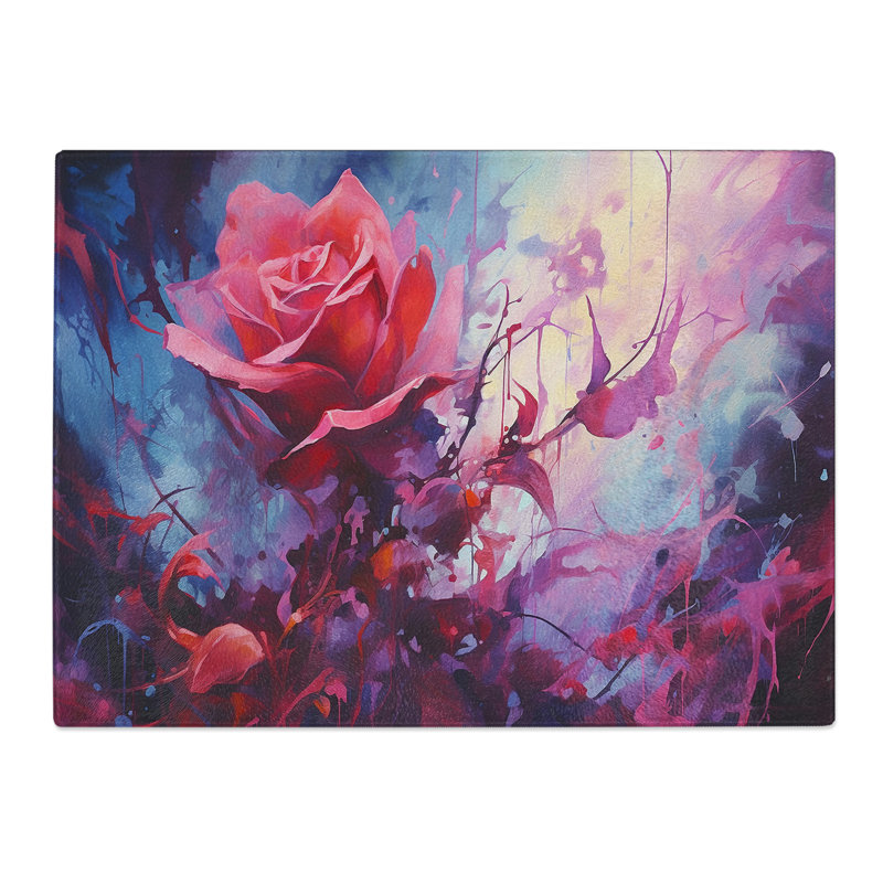 Rose Action No.3  Glass Chopping Board
