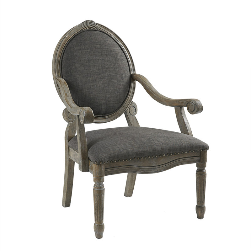 Fauteuil traditionnel en bois apparent Brentwood, Gris