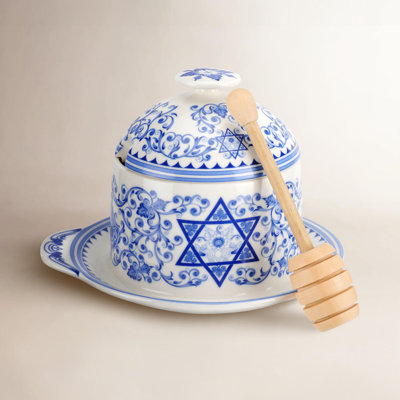 Judaica Honey Pot With Drizzler