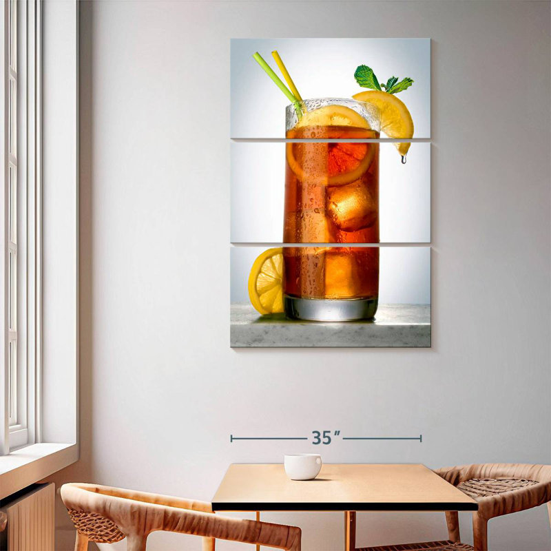 Yarlin Cold Glass Of Iced Tea, 65" H x 42" W