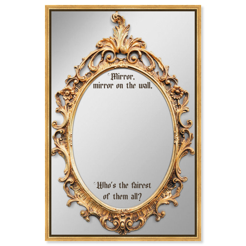 Fairest of Them All Framed Mirror by Oliver Gal, Gold