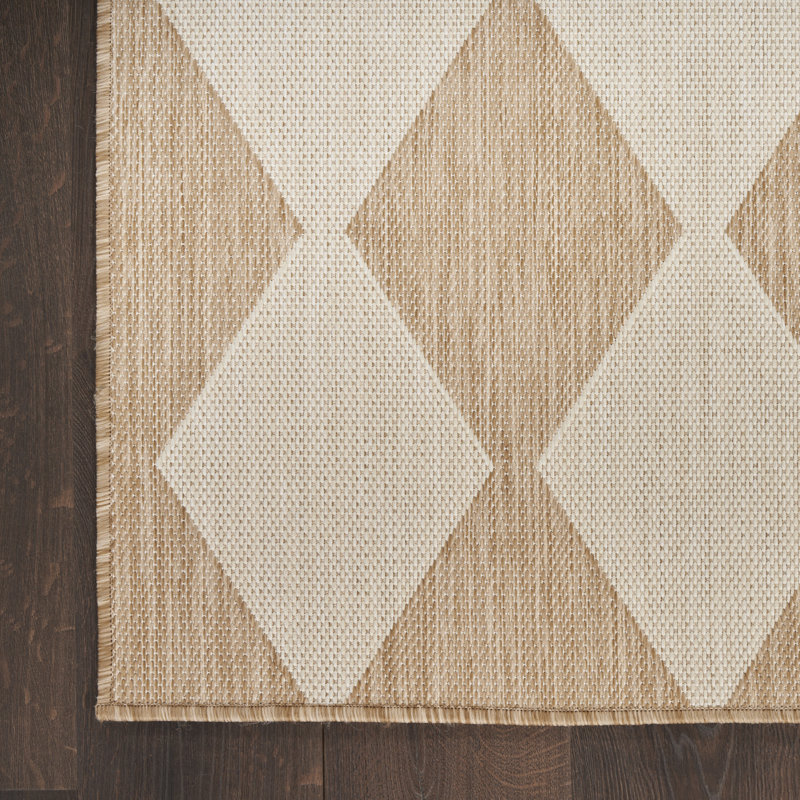 Rectangle Positano Indoor/Outdoor Area Rug, Runner 2'2" x 8', Tan