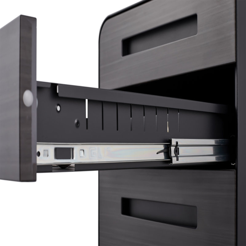 Rizer 3-Drawer Office File Cabinet, Black/Dark Gray