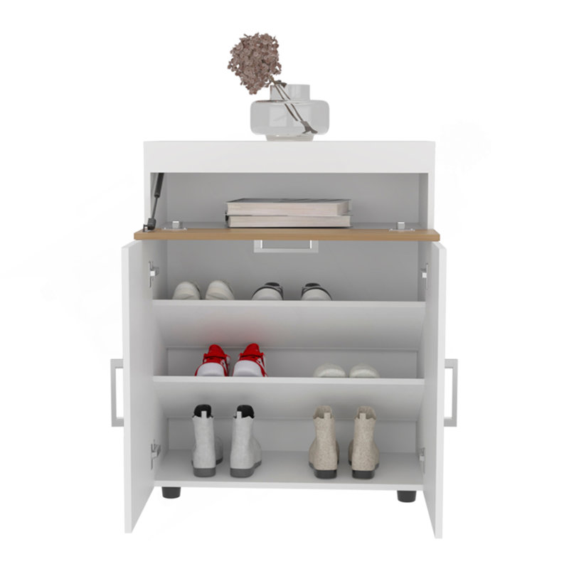 Range-chaussures, salon, blanc / macadamia