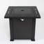 Foyer de table d'extérieur au propane 28 po 2800 BTU Foyer de table carré en acier pour terrasse de jardin noir