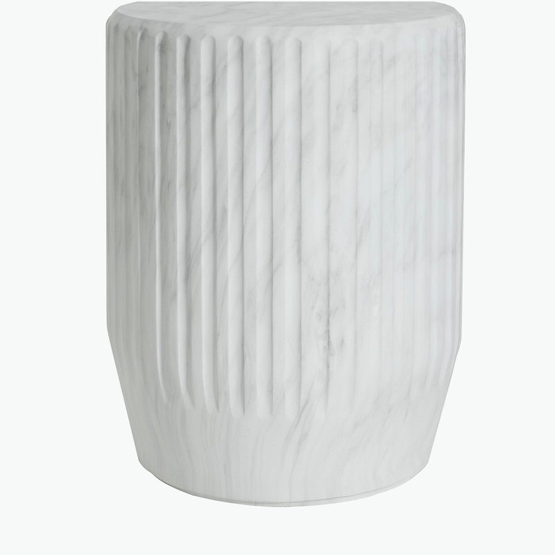 Outdoor Side Table, White