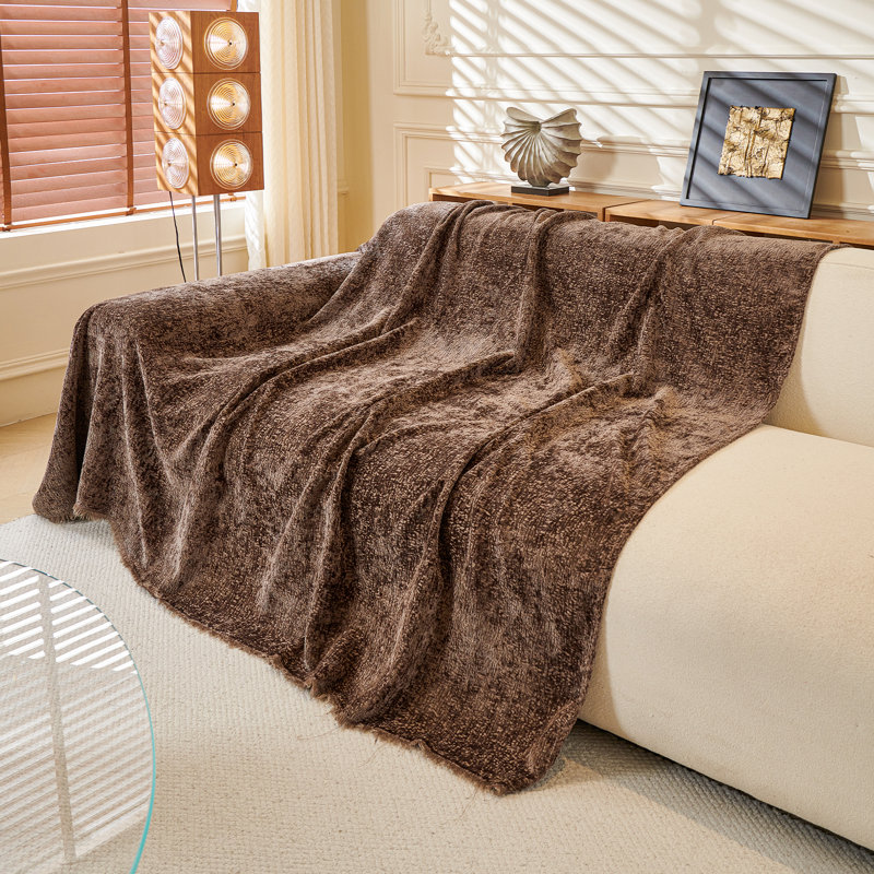 Box Cushion Slipcover, 71" H x 150" W, Dark Brown