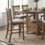 Ensemble de salle à manger à hauteur de comptoir brun 7 pièces Table ronde extensible ovale et chaises-1280843260