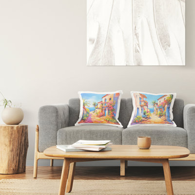 Coussin décoratif imprimé Summer Island Landscape par Andrea Haase (ensemble de 2)
