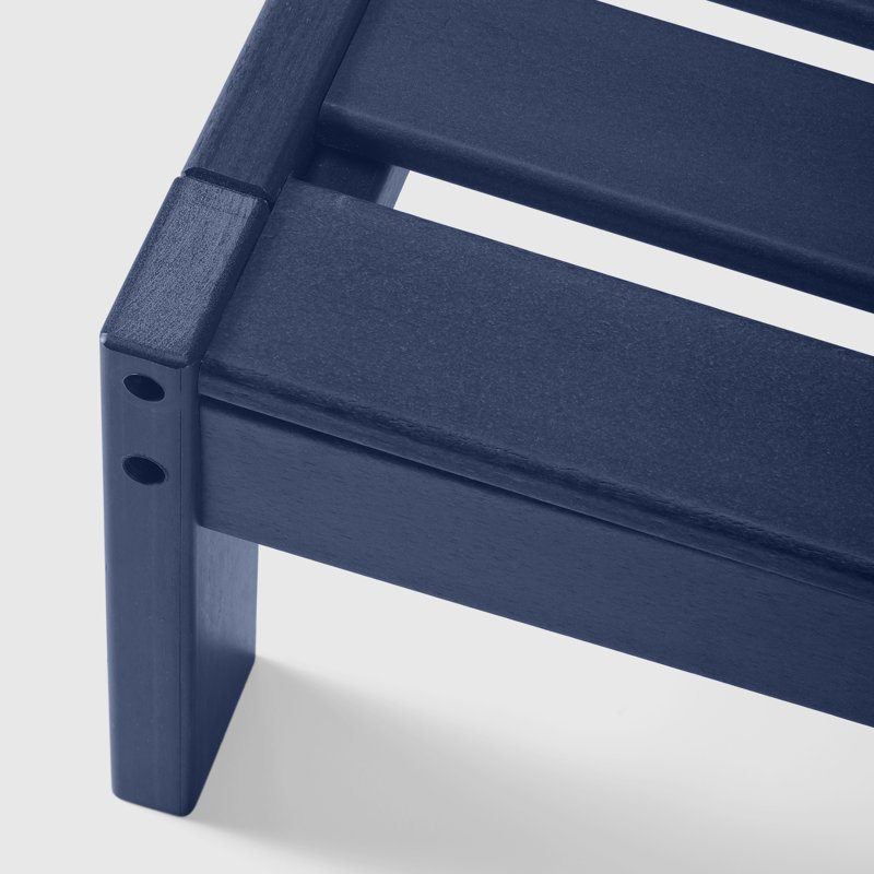 Deep Seating Armless Chair With Cushions, Beige, Navy Blue