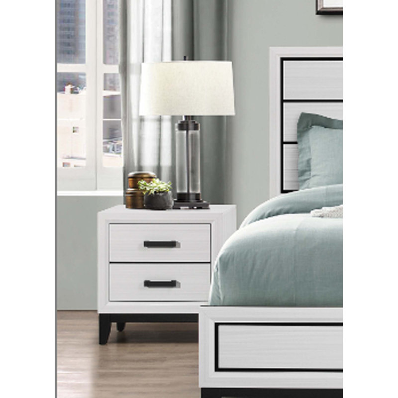 Table de chevet blanche Mirage