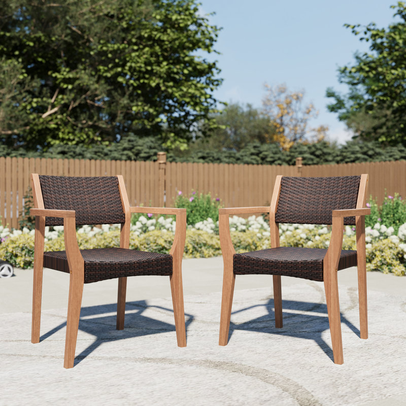 Chaise de salle à manger d'extérieur empilable