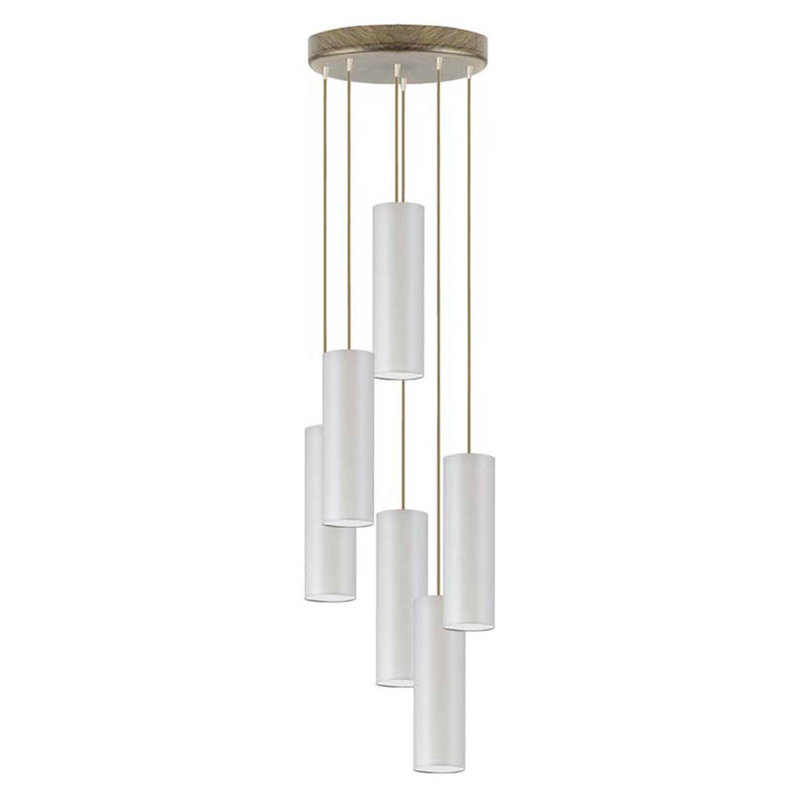 Denegal 6 - Light Cluster Pendant, Light Grey, Brown
