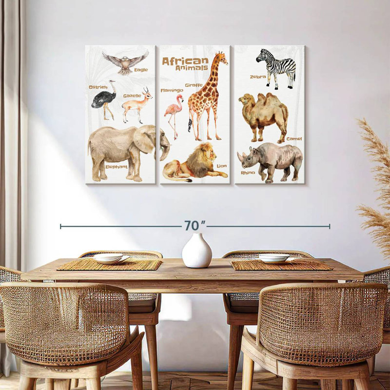 Brampt African Animals Chart, 36" H x 57" W