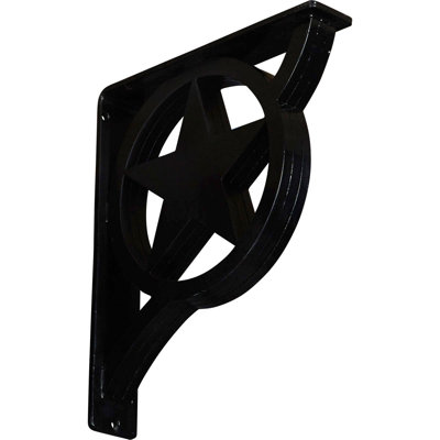2"W x 10"D x 12"H Austin Wrought Iron Bracket, (Triple center brace) (2-Pack)