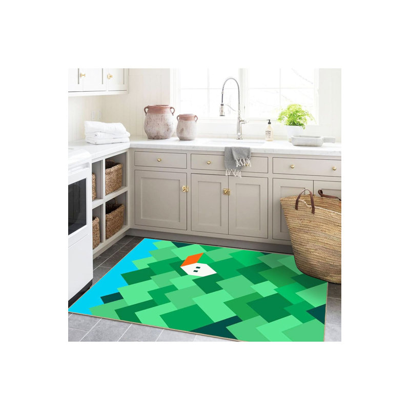 Tapis décoratif moderne à motif géométrique lavable à motifs géométriques, Tapis de couloir 2 pi 6 po x 9 pi 10 po inclus