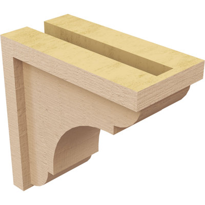 4"W x 8"D x 8"H Classic Bryant Rough Cedar Woodgrain TimberThane Corbel, Primed Tan