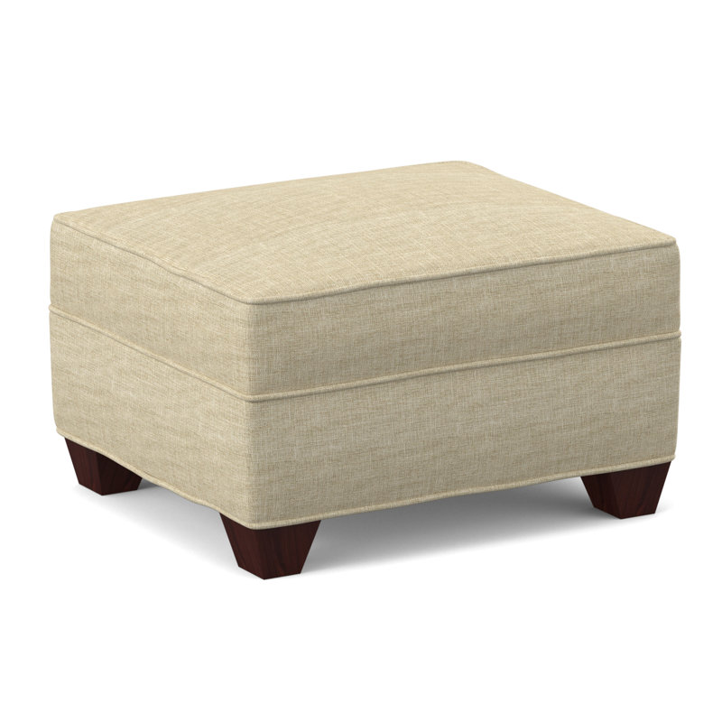 Phillips 26" Wide Rectangle Standard Ottoman, Empire Mahogany, Archetype Hemp