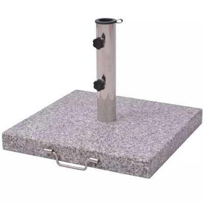 63.9lb Square Umbrella Base with Handles, Stainless Steel Pipe, 17.7"x17.7"x13.8" Grey Granite