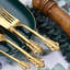 Stainless Steel 24 Piece Cutlery Set Gold Knife Fork Spoon Birthday Tableware Christma Housewarming Gift Dishwasher Safe