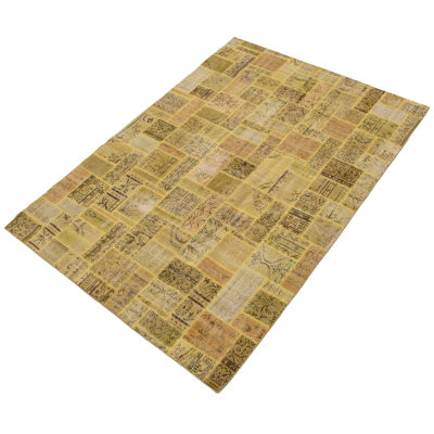 Lene One-of-a-Kind 7' x 9'10" 1980s Rectangle Wool Area Rug in Green