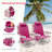 2 Pcs Folding Beach Chair Adult Lightweight Aluminum Camping Chair Withstorage Bag-1949134891