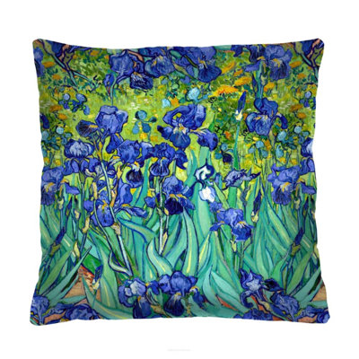 "Irises" cushion 50 x 50cm / navy blue