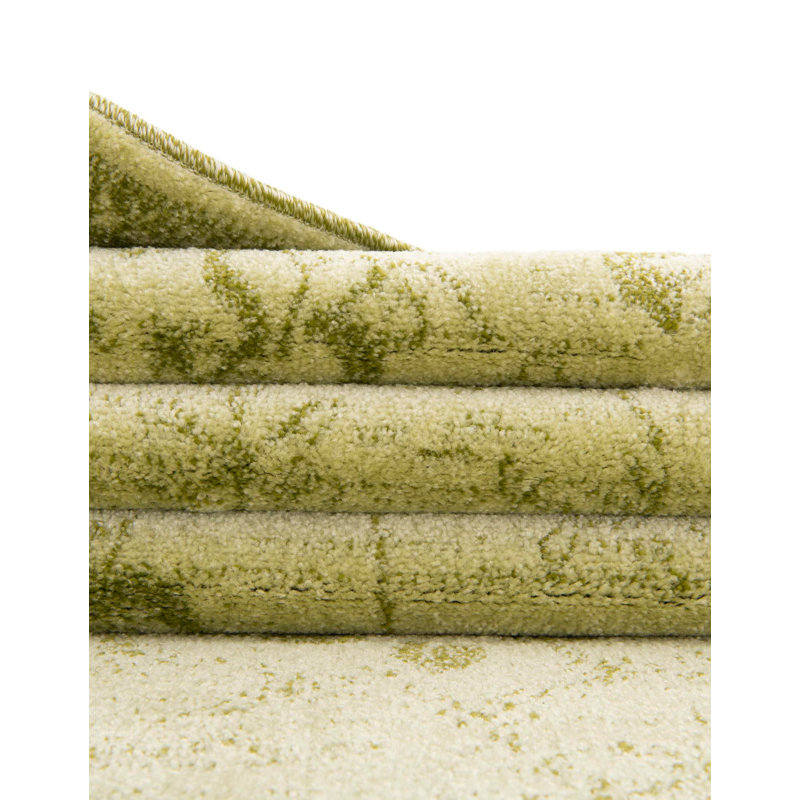 Tapis vert clair à motif botanique Godina, Rectangle 10 pi 6 po x 16 pi 5 po