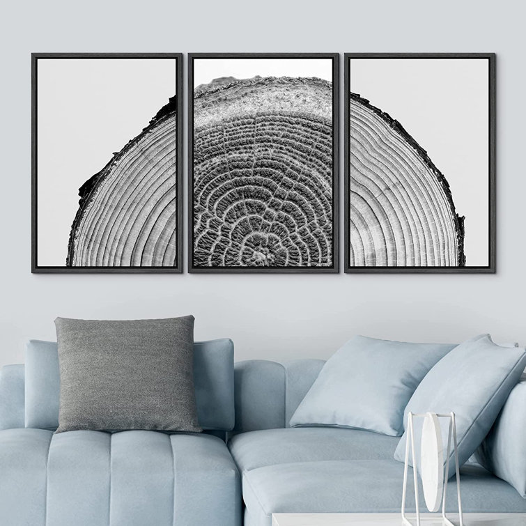 IDEA4WALL Framed Canvas Print Wall Art Set Black White High Contrast Wood  Tree Rings Nature Wilderness Photography Modern Art Rustic Scenic  Relax/Calm For Living Room, Bedroom, Office 16