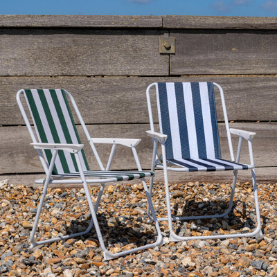 Folding Metal Beach Chairs - Stripe
