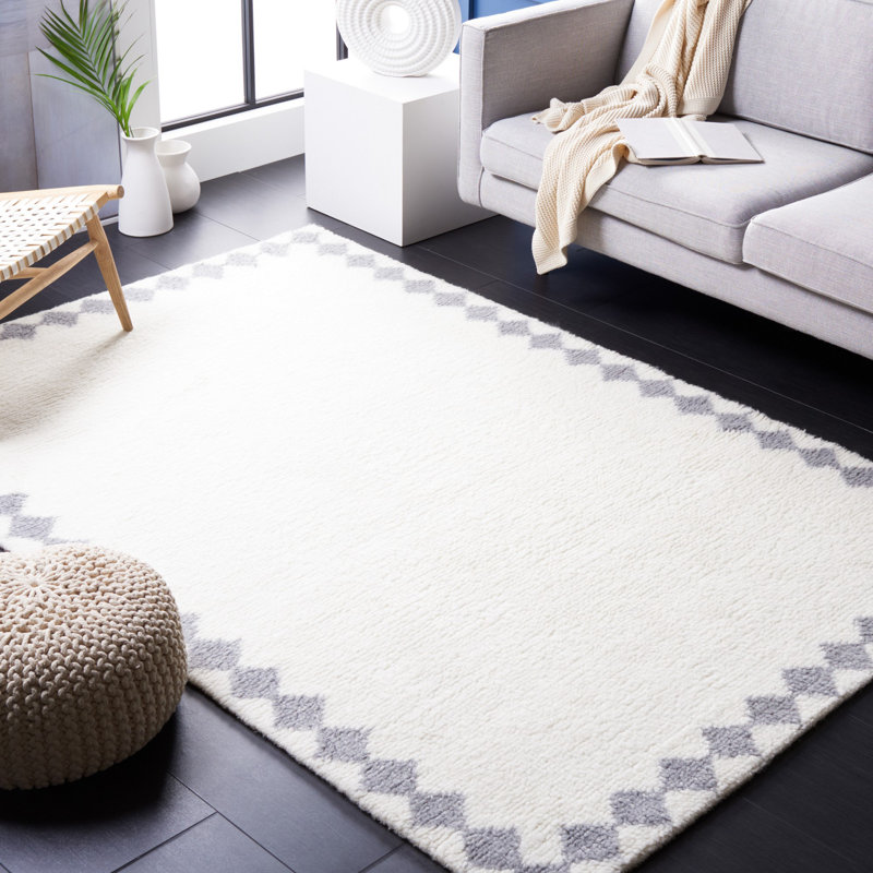 Tapis ivoire / gris Vermont 550 VRM550A, Rectangle 5 pi x 8 pi
