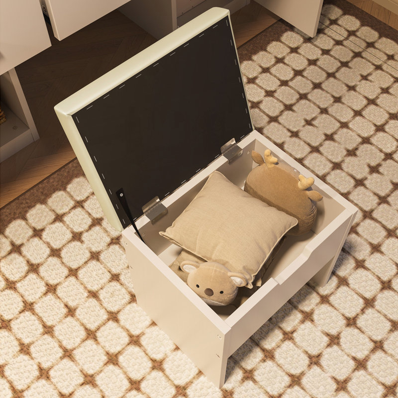 Charmante coiffeuse avec miroir coulissant, lumières DEL et beaucoup de rangement, parfaite pour les chambres à coucher modernes et élégantes