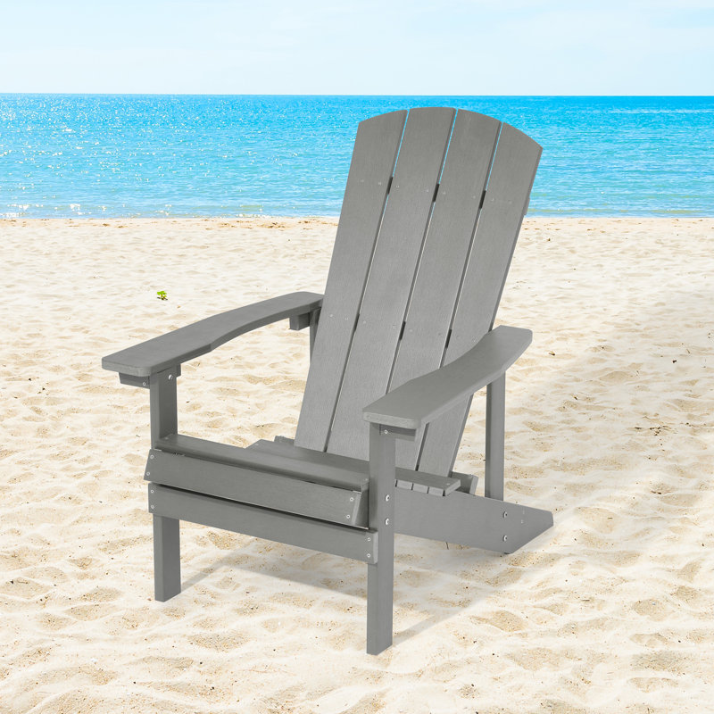Chaise Adirondack en plastique Armenio, Gris clair