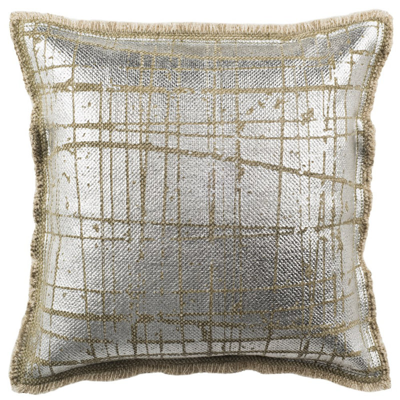 Jonah Metallic Grid Throw Pillow