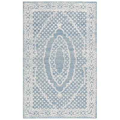 Tapis oriental en laine et coton touffeté à la main Resnel