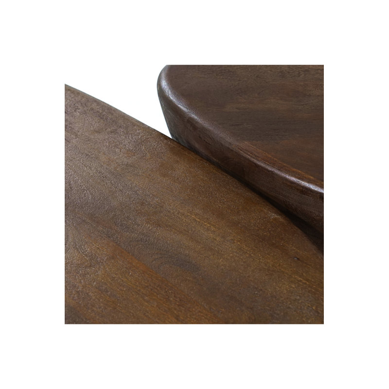 Mila Solid Wood Coffee Table, 14" H x 28" L x 21" W, Brown
