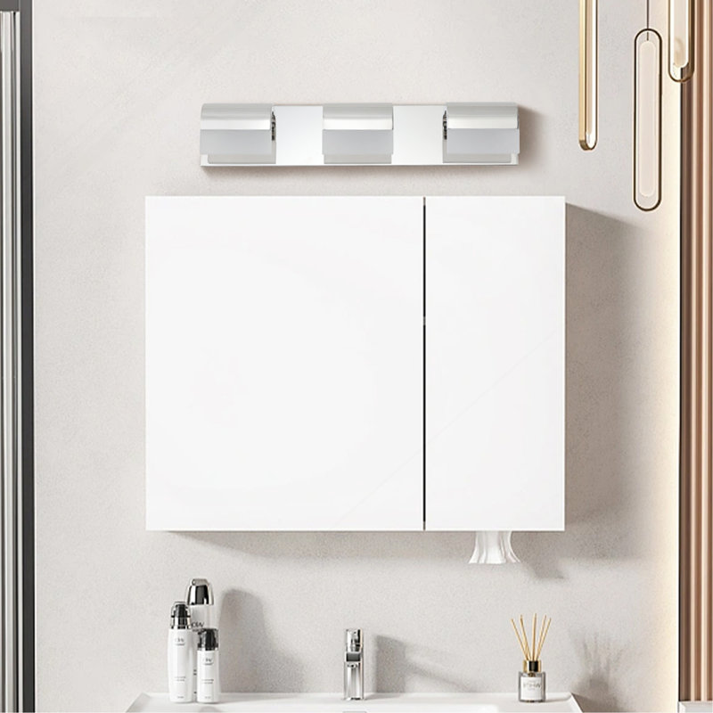 Éclairage mural pour salle de bain 3 lumières DEL pour salle de bain, Chrome chrome
