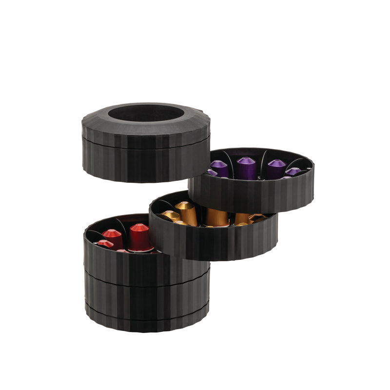 Alessi Plisse Coffee Capsule Holder  , Black
