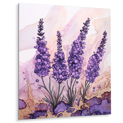 Lavender Fields In France I - Floral Metal Wall Decor, Lavender Metal Print