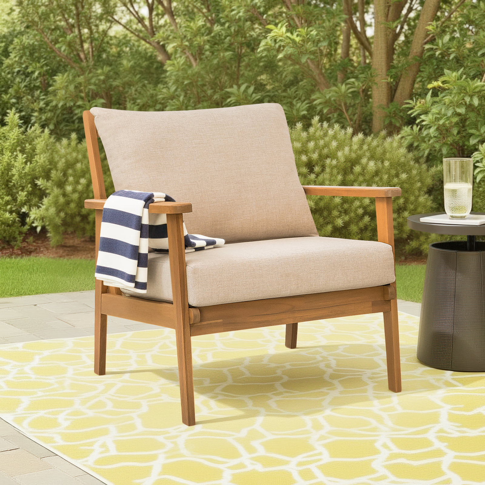 Weslyn Eucalyptus Patio Lounge Chair