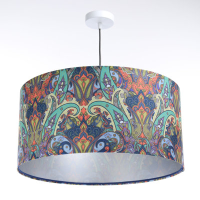 Binali 1 - Light Silver Drum Pendant